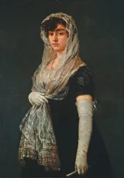 Jeune fille portant une mantille et une basquine